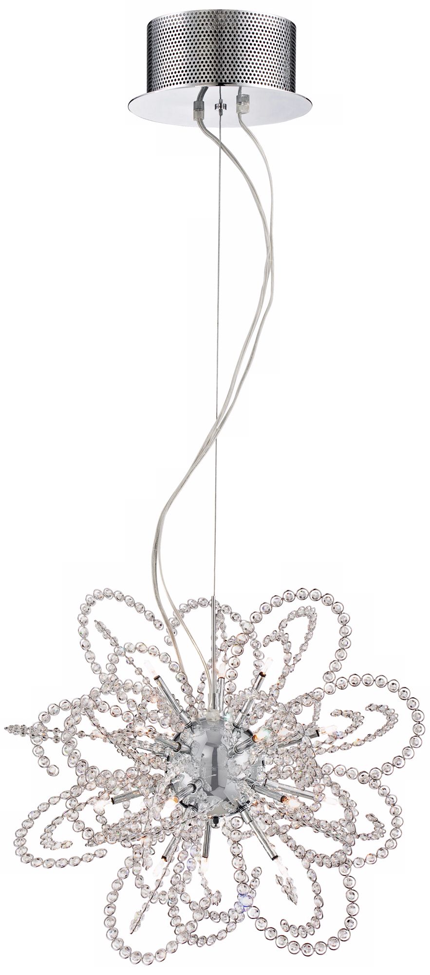 Atomic Crystal 19 1/2" Wide Chrome Pendant Light