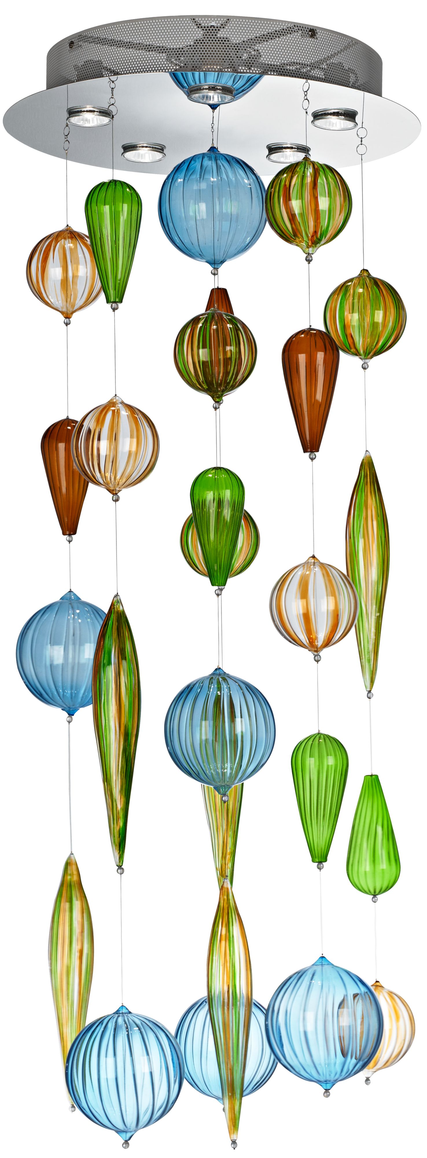 Spectrum 18" Wide Multi-Color Glass Ceiling Fixture