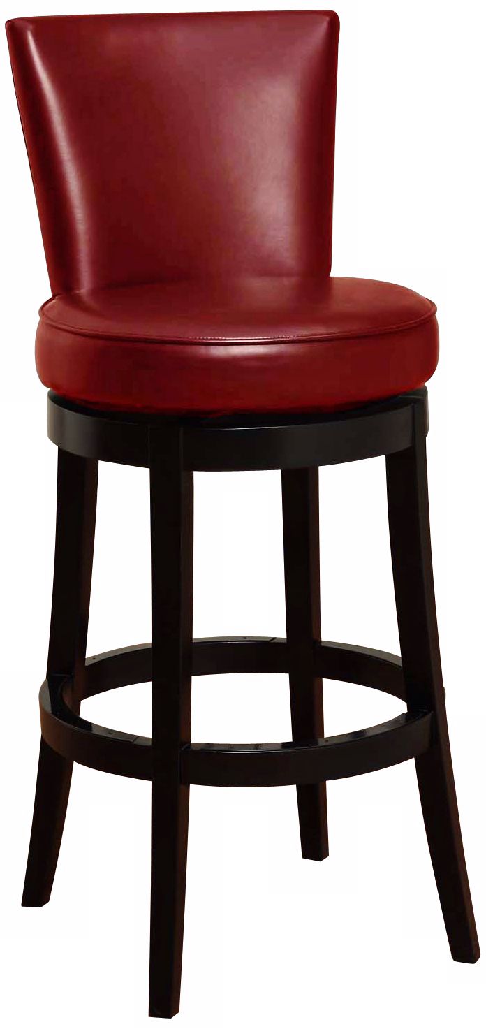 Boston 26" High Red Leather Swivel Counter Stool