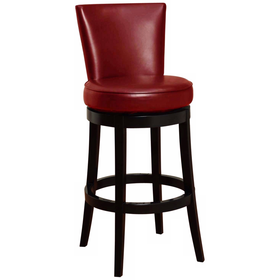 Boston 26" High Red Leather Swivel Counter Stool   #W6087