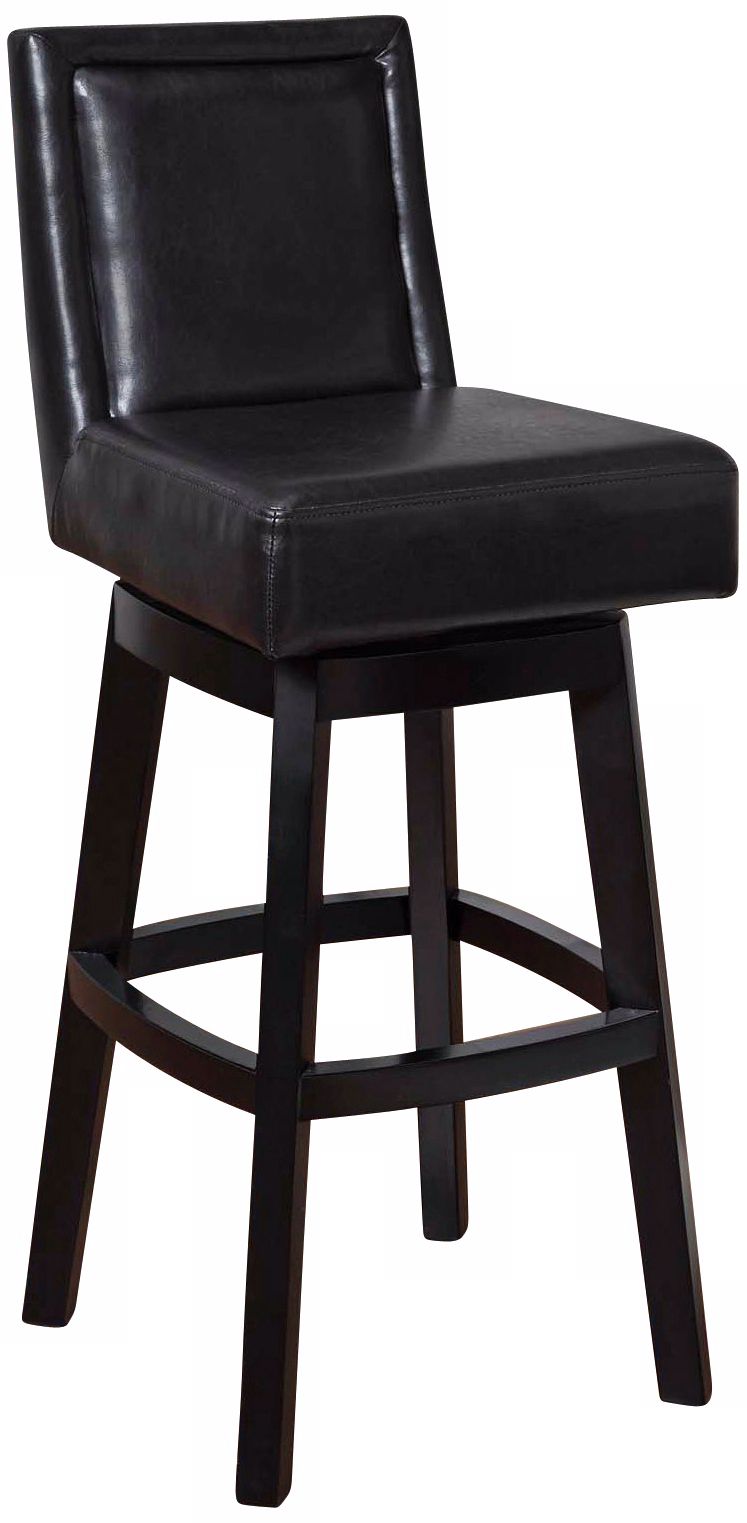 Wayne Black Bonded Leather 26" High Swivel Counter Stool