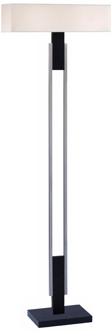 Sonneman Berlin Satin Nickel and Marble Torchiere Floor Lamp