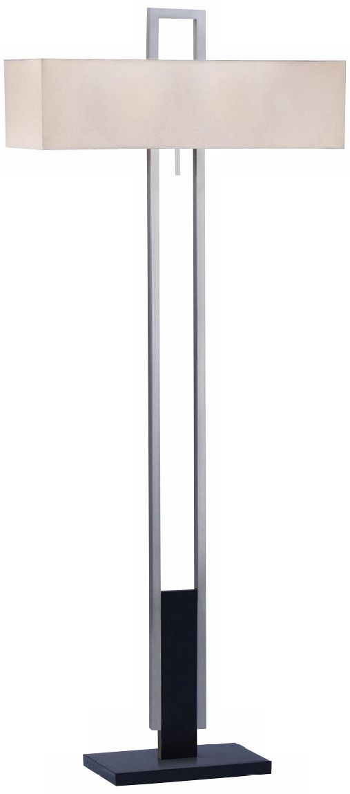 Sonneman Berlin Satin Nickel and Marble Floor Lamp
