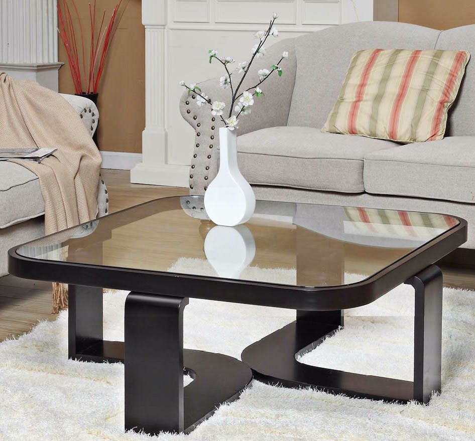 Callum Square Black and Glass Coffee Table
