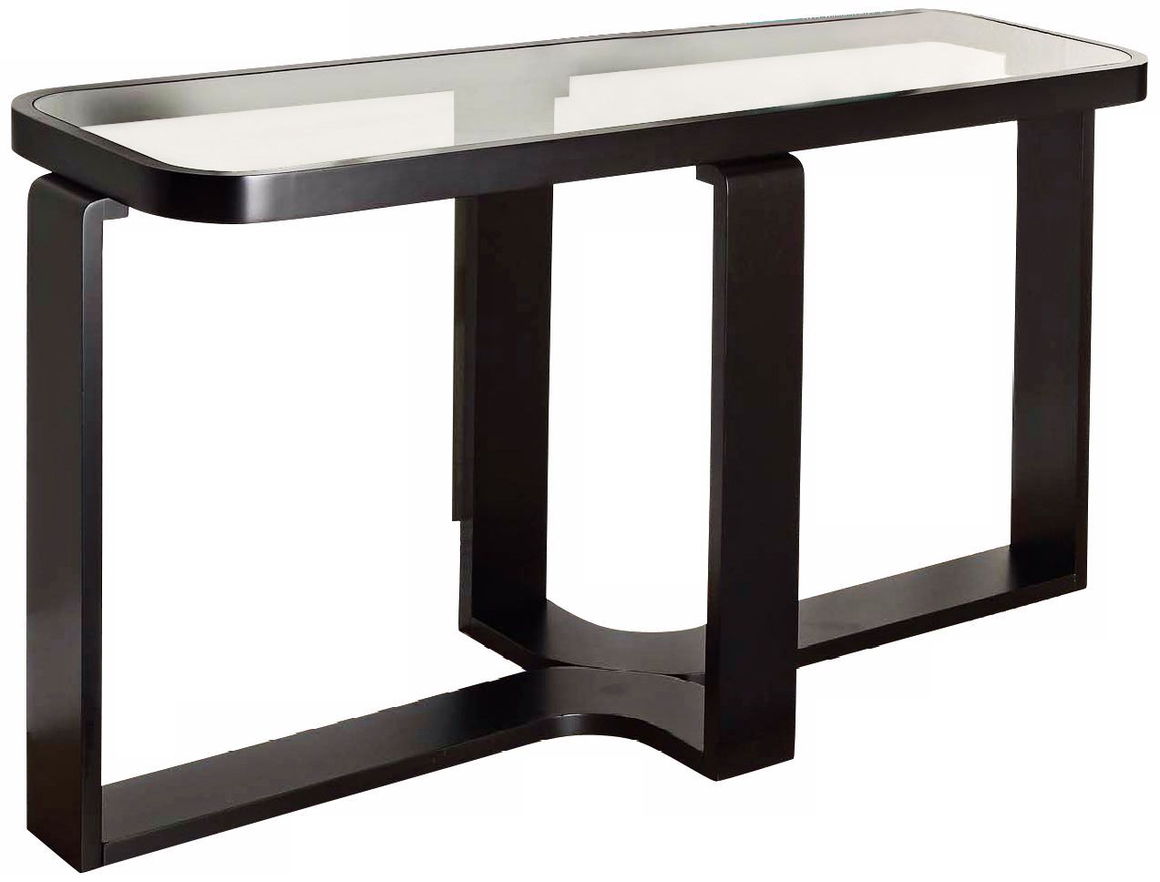 Callum Rectangle Black and Glass Console Table