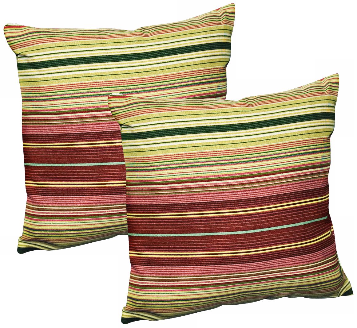 Set of 2 Kinnabari Stripe Outdoor Accent Pillows