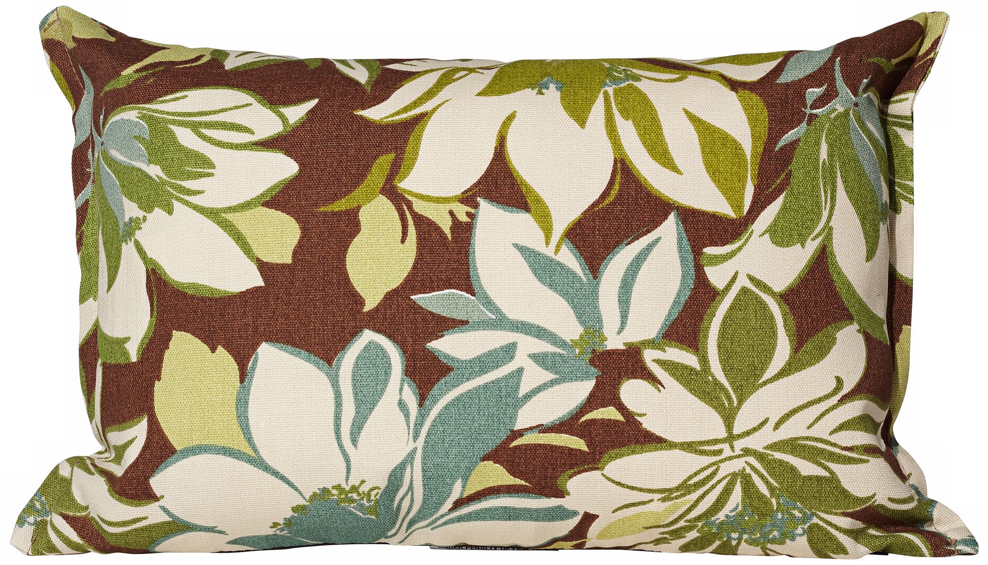 Sarah Brown Floral 17" Wide Outdoor Throw Pillow