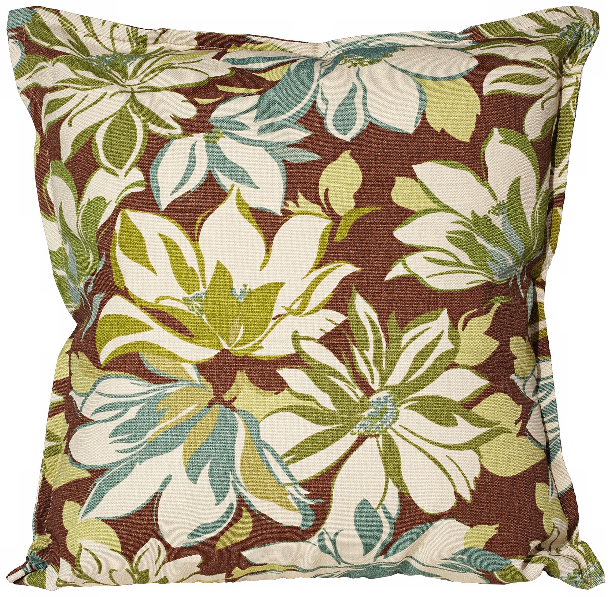 Sarah Brown Floral 18" Square Outdoor Throw Pillow