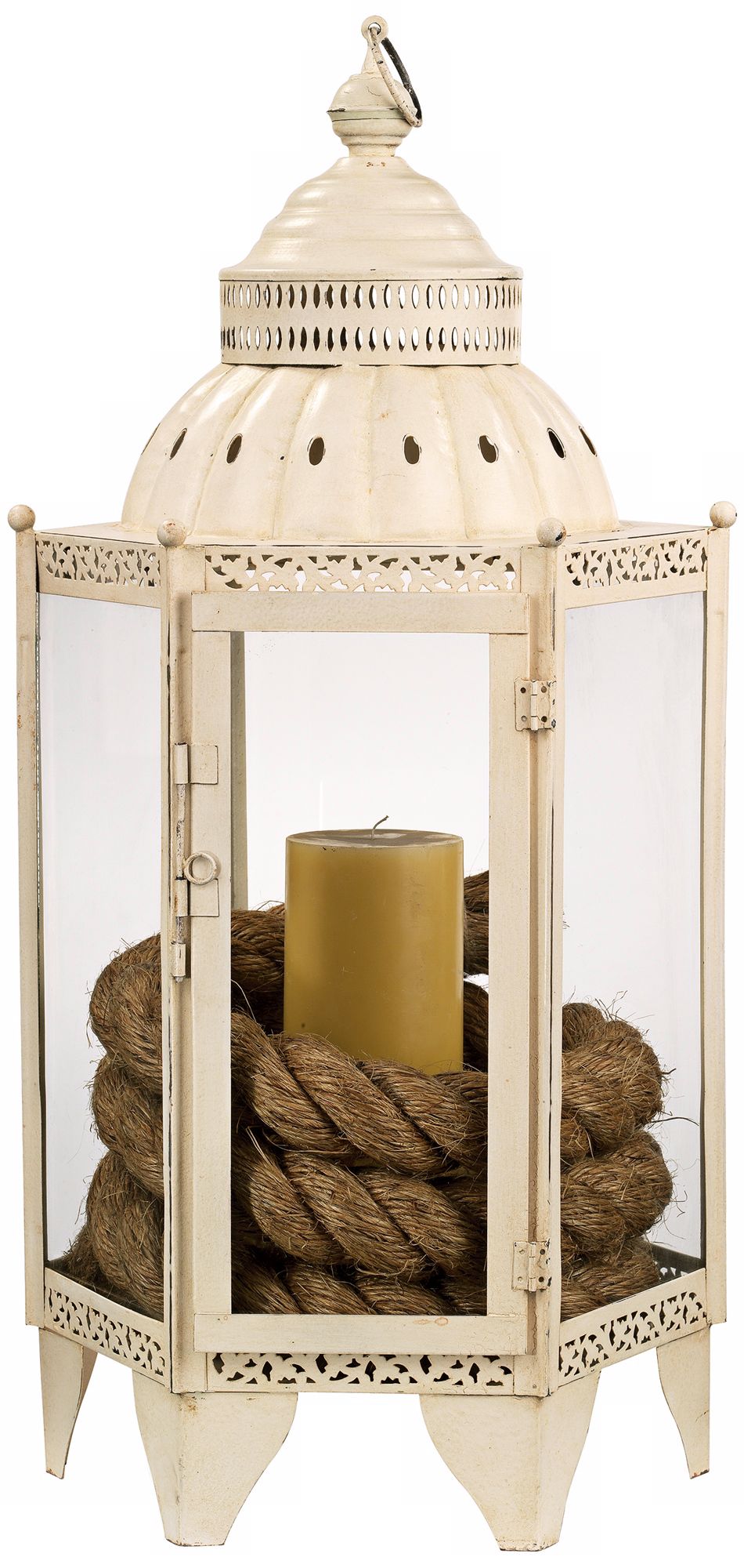 Jamie Young 27" High White Moroccan Lantern