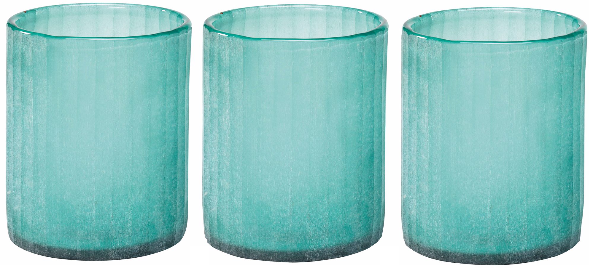 Set of 3 Jamie Young Sea Glass Hurricane Candle Holder