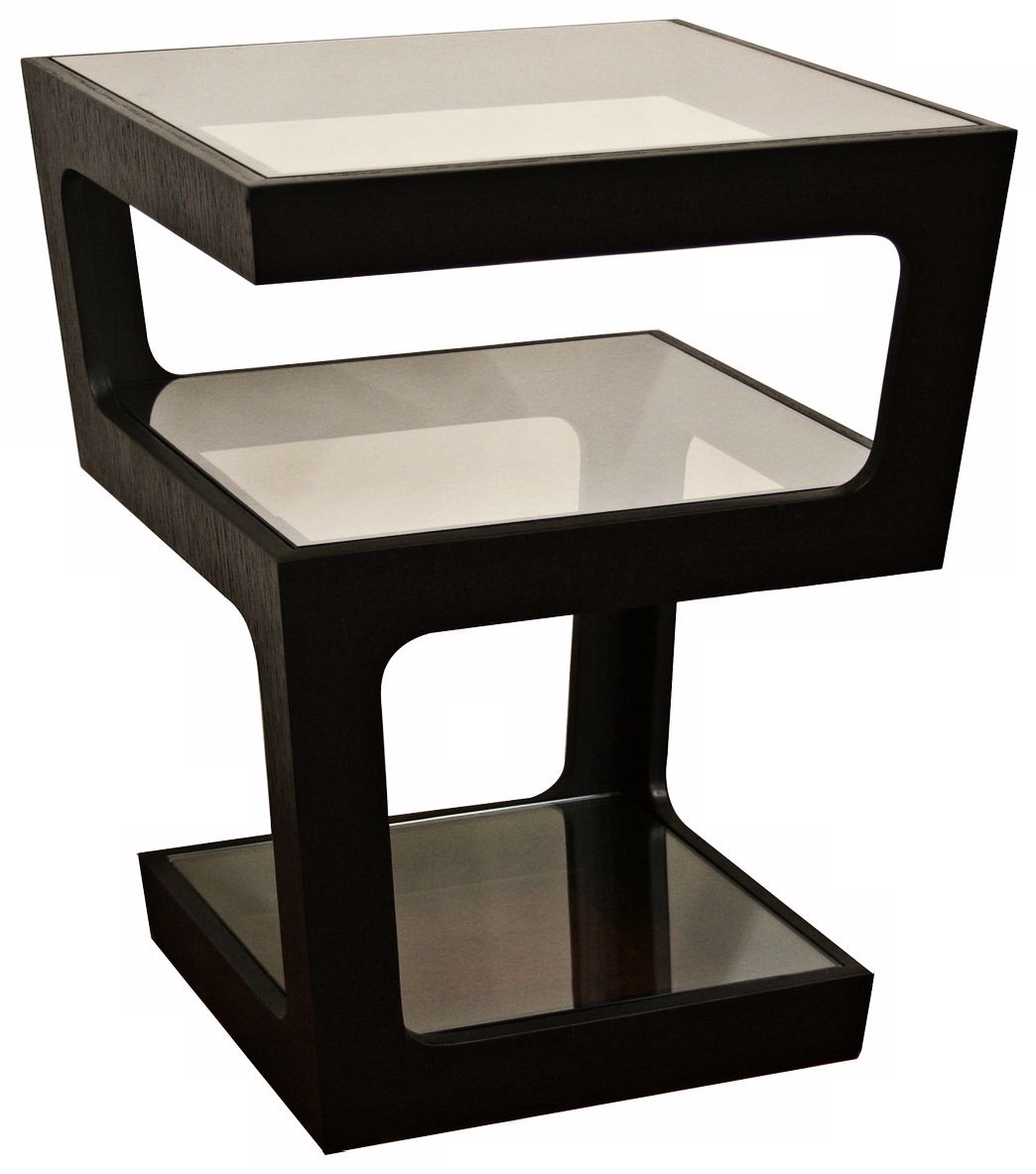 Clara 3-Tier Black Modern End Table