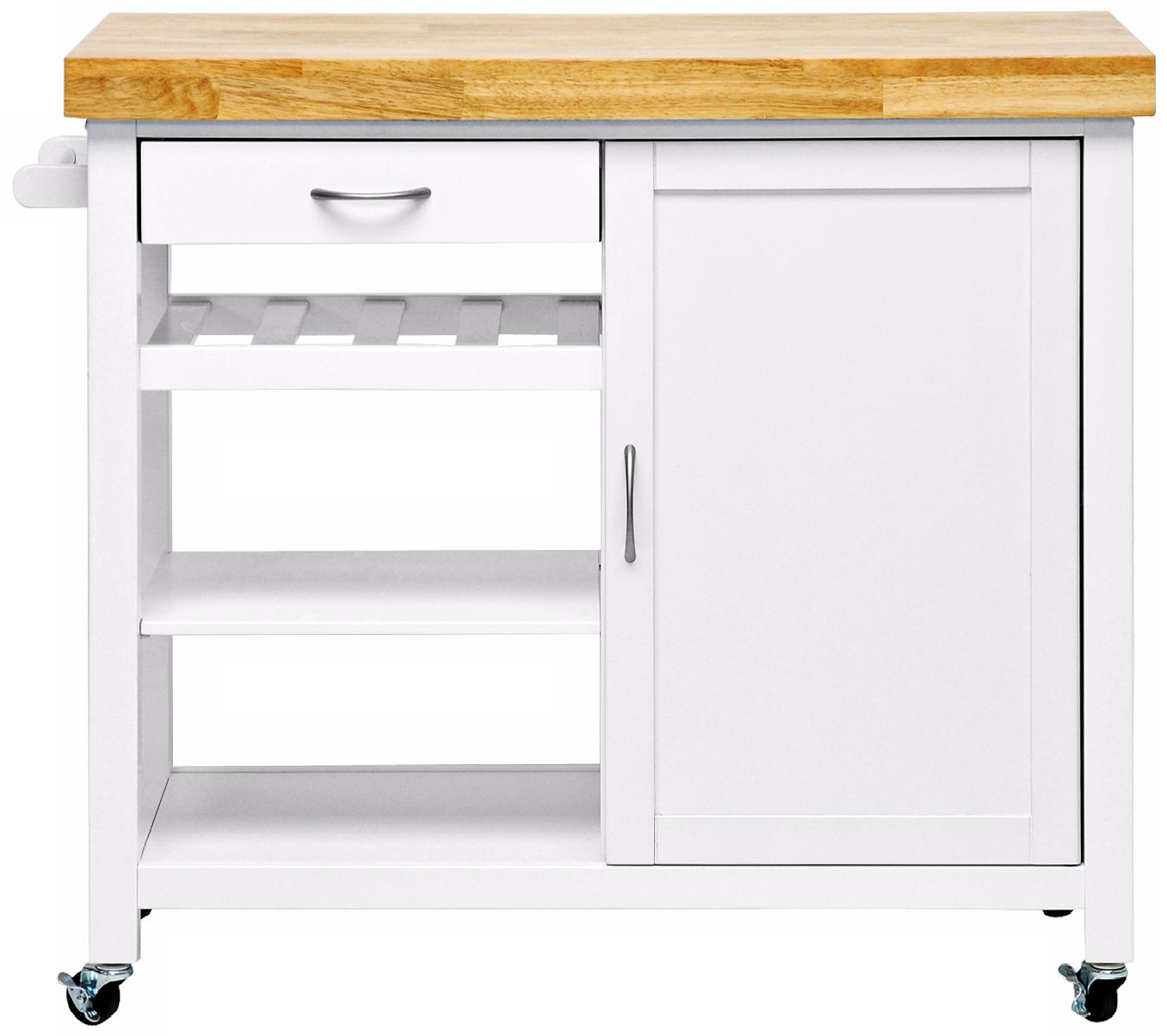 Denver Modern White Butcher Block Kitchen Cart