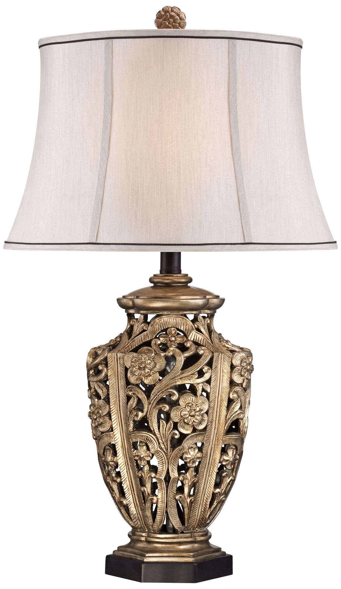 Possini Openwork Antique Silver Table Lamp