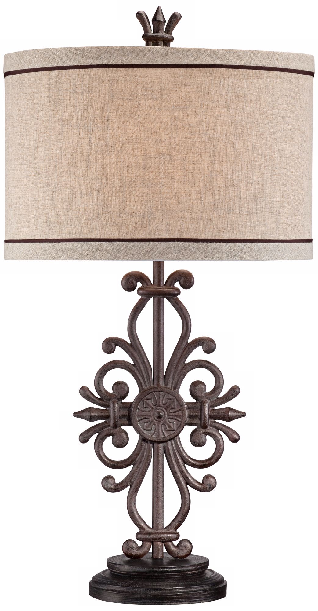 Possini Cast Iron Medallion Table Lamp
