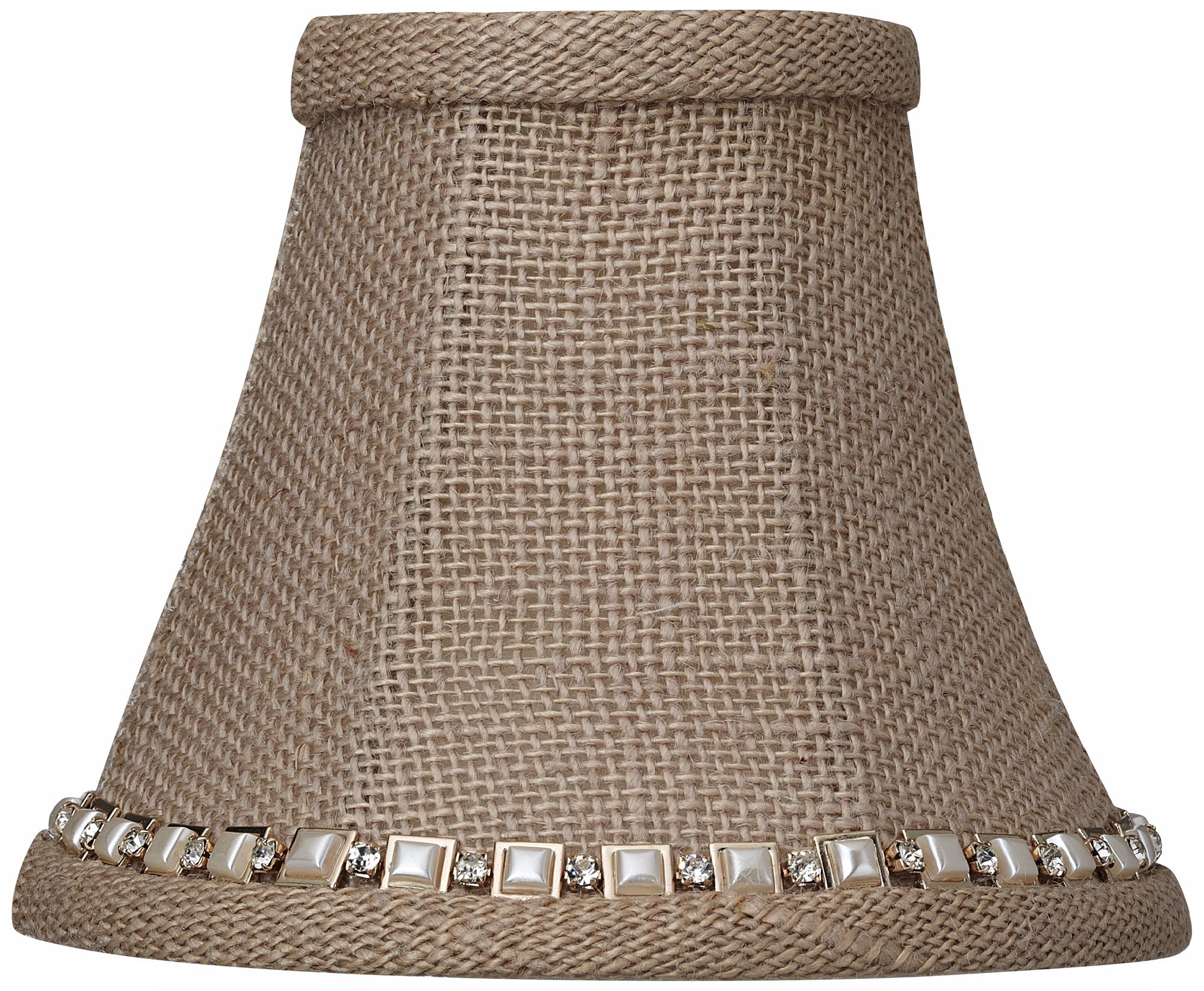 Taupe Burlap Jewel Trim Shade 3x6x5 (Clip-On)