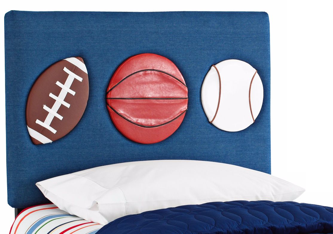 Kids 3-Sport Blue Denim Twin Headboard