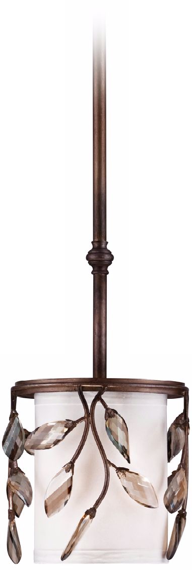 Arctic Leaf 8" Wide Bronze Mini Pendant Light