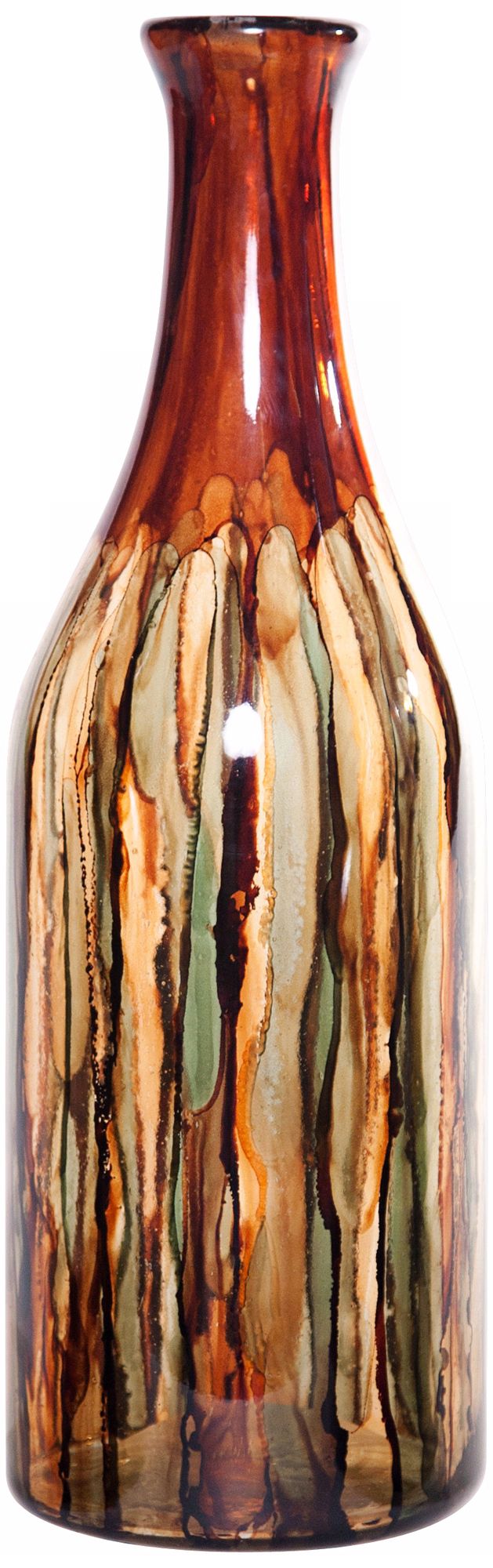 Smokey Topaz Large Hand-Blown Glass Bottle