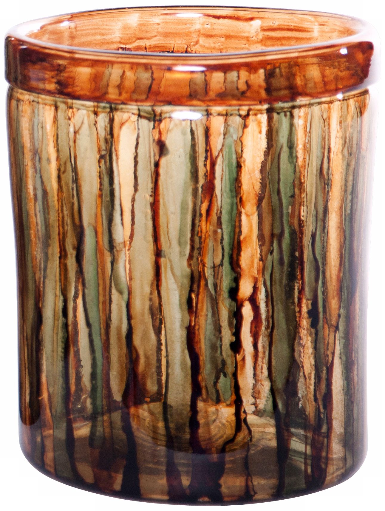 Smokey Topaz Small Hand-Blown Glass Cylinder