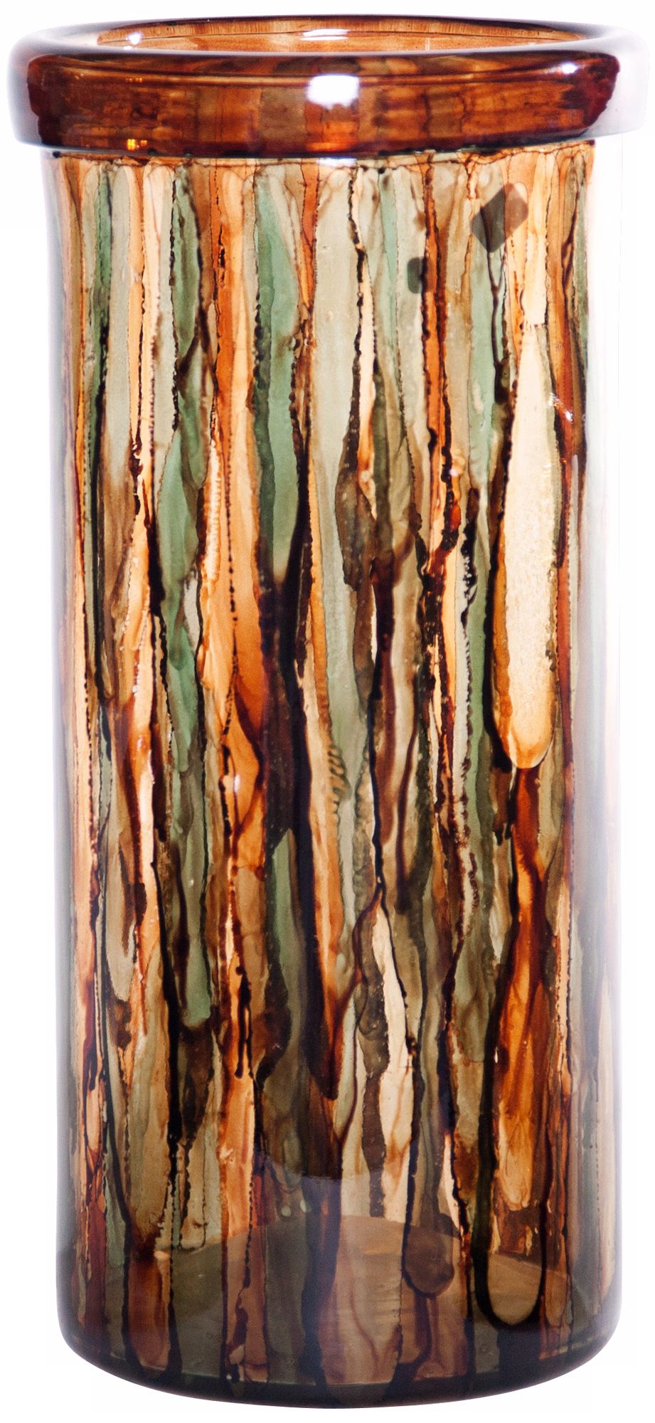 Smokey Topaz Large Hand-Blown Glass Cylinder