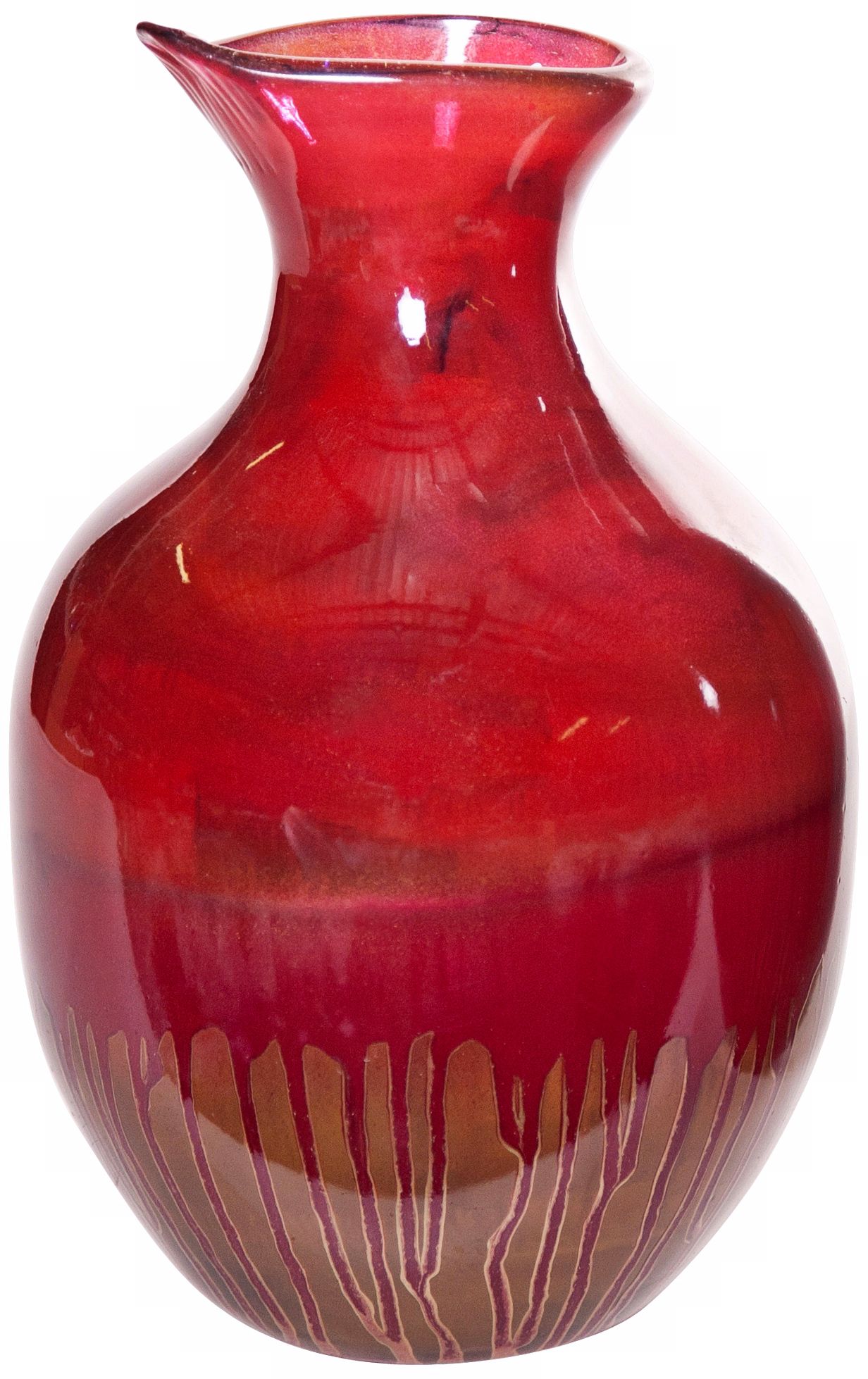 Scarlet Drip Recycled Glass Small Urn