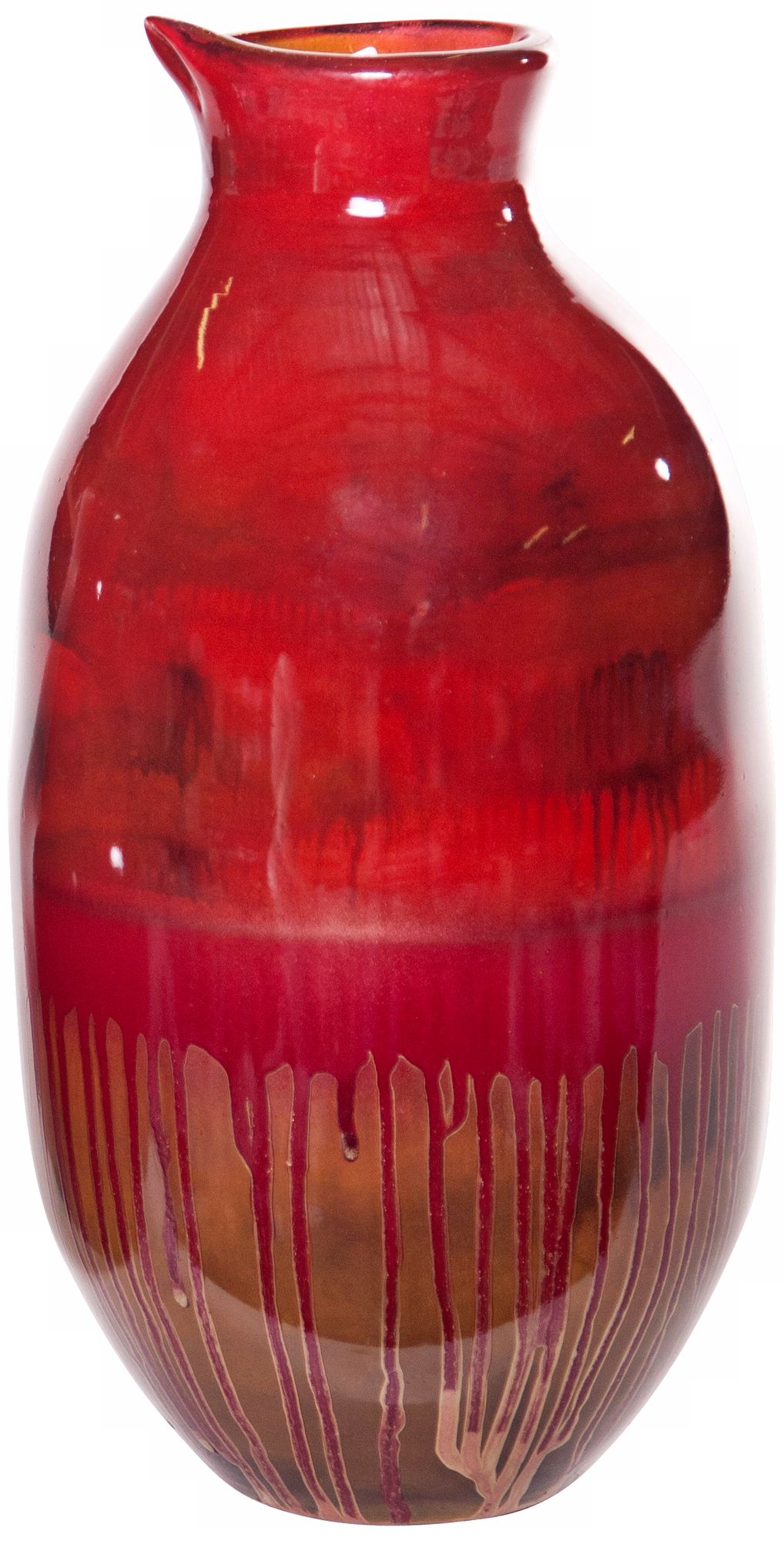 Scarlet Drip Recycled Glass Large Urn
