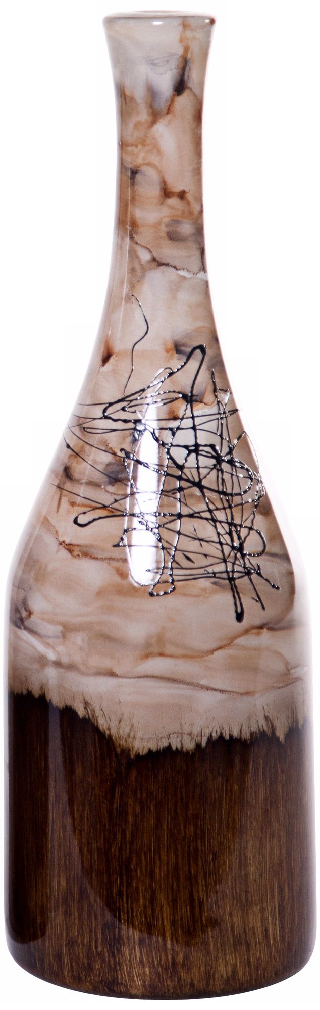 Latte Small Hand-Blown Art Glass Bottle