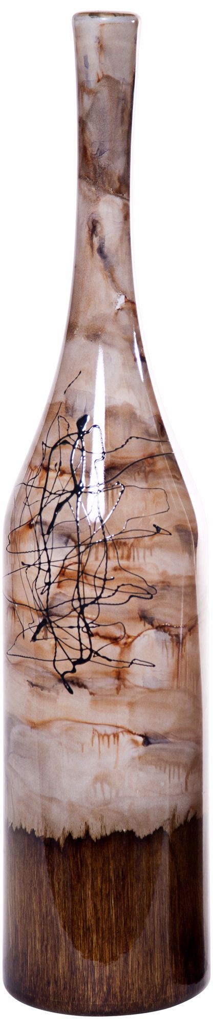 Latte Large Hand-Blown Art Glass Bottle
