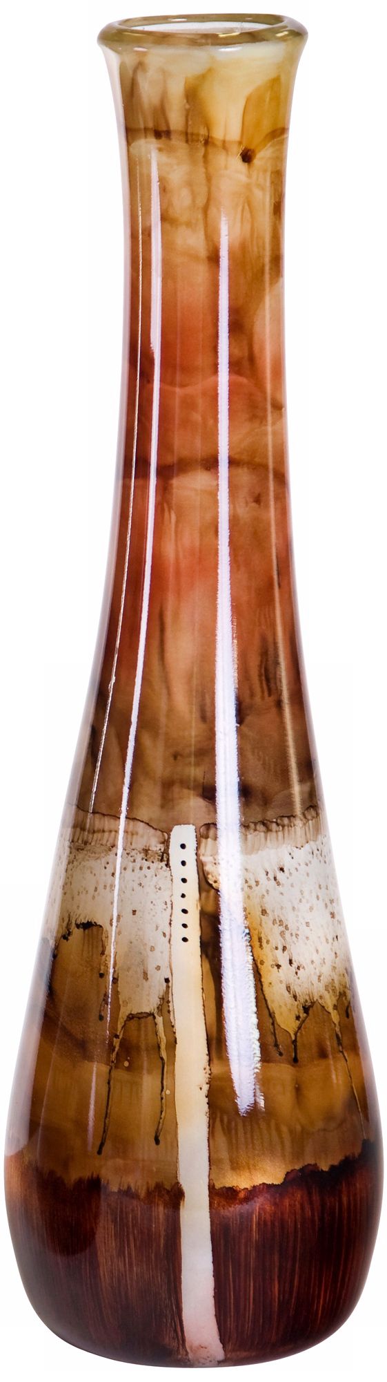 Dusty Earth Large Hand-Blown Art Glass Bottle