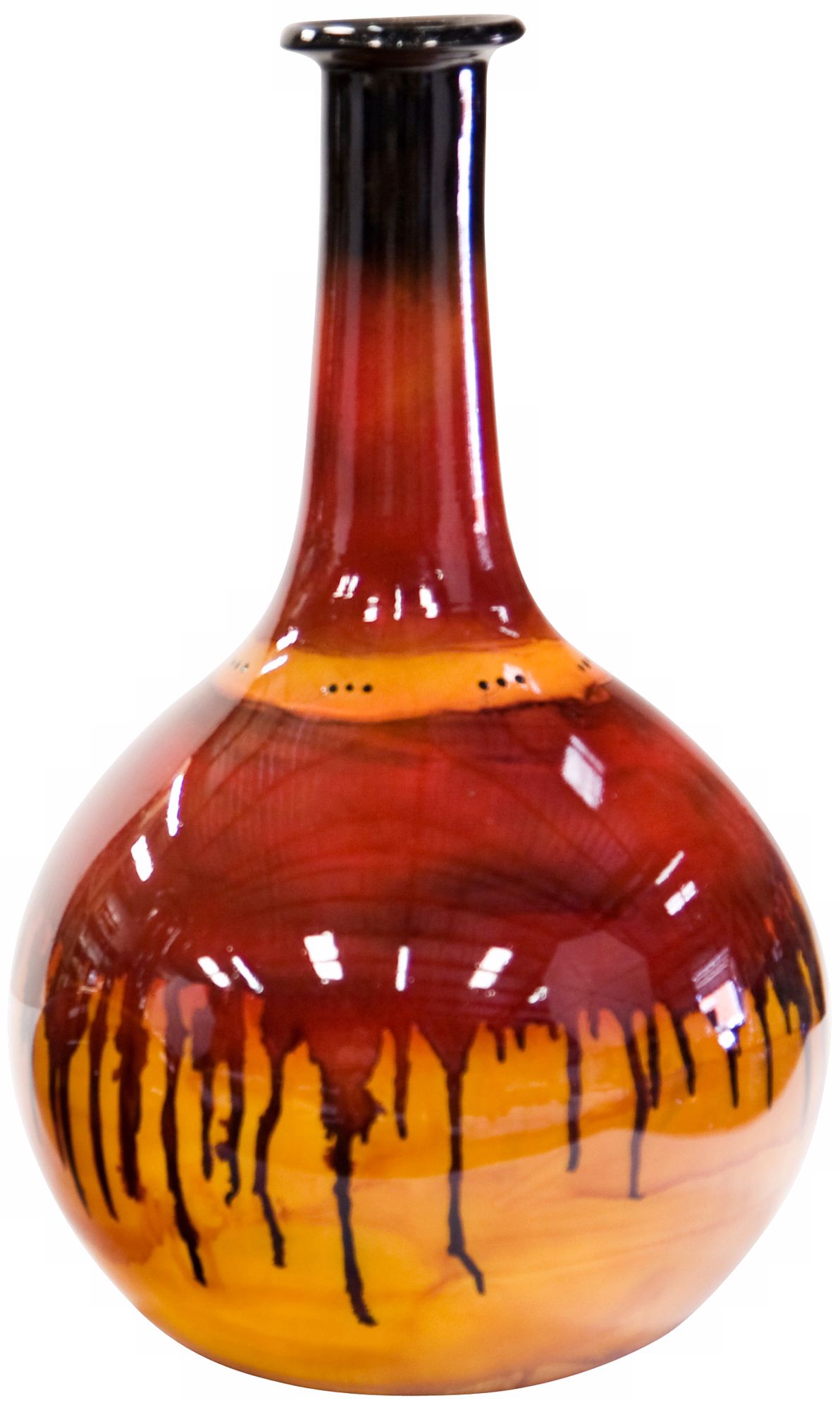 Desert Drip Hand-Painted Large Recycled Glass Bottle