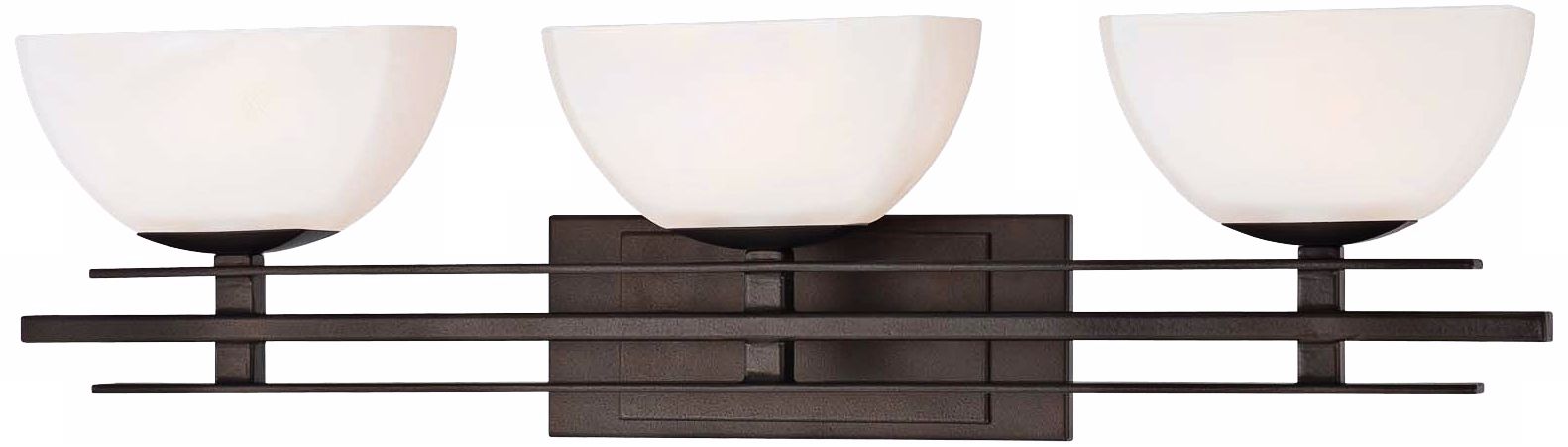 Lineage Mission 28" Wide 3-Light Smoked Iron Bath Light