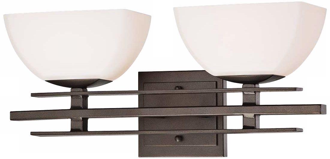 Lineage Mission 2-Light 18" Wide Smoked Iron Bathroom Light