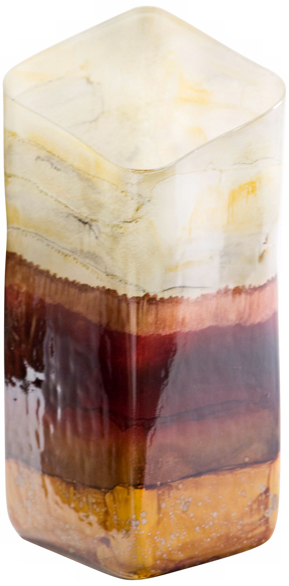 Horizon Large Hand-Blown Glass Square Slant Vase