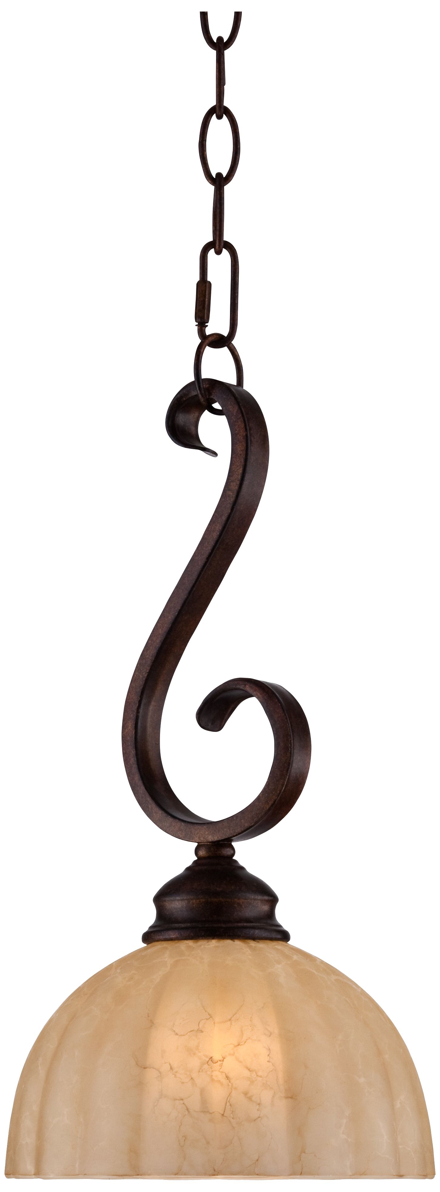 Ferro 8" Wide Iron Scroll Mini Pendant Light