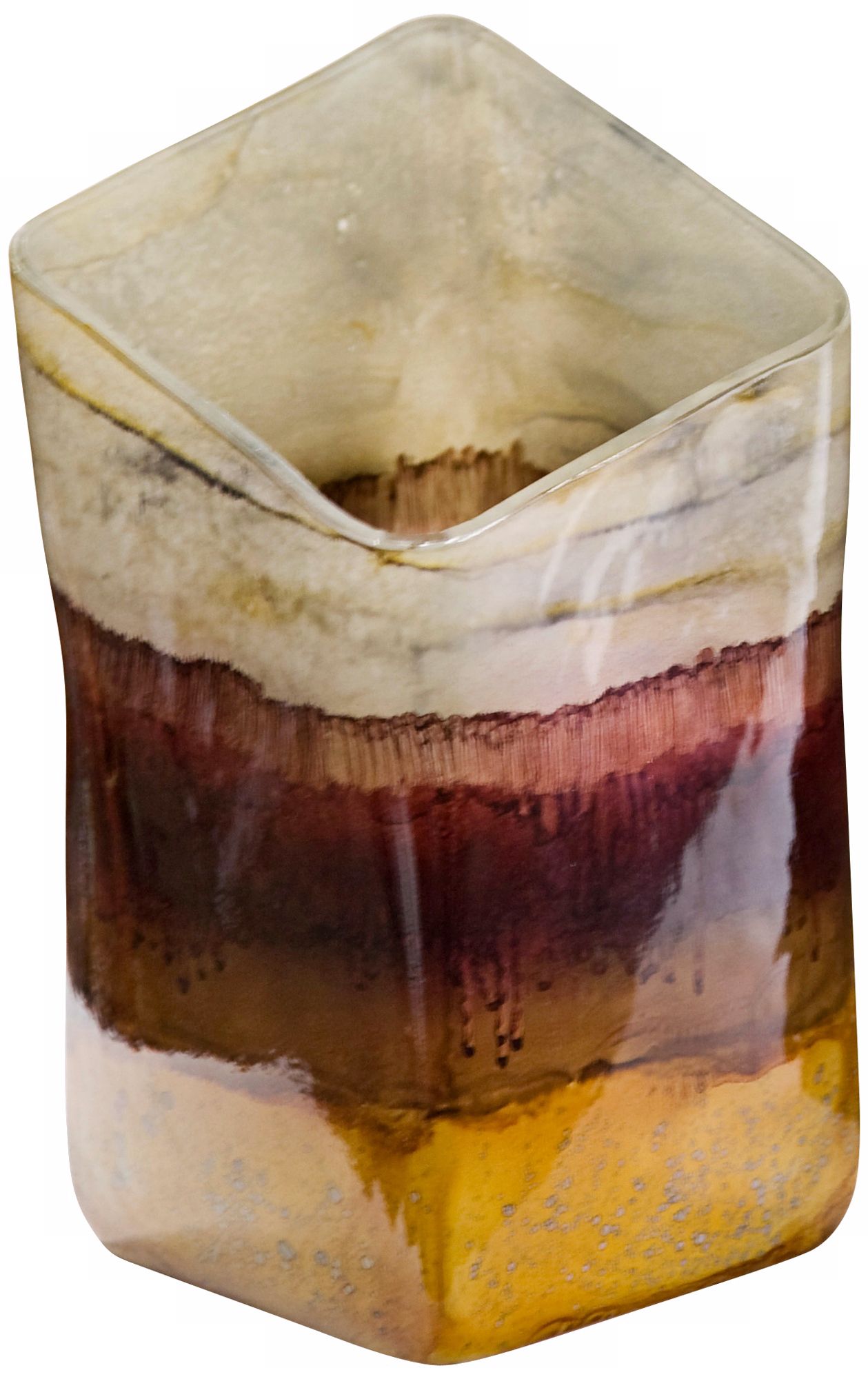 Horizon Small Hand-Blown Glass Square Slant Vase