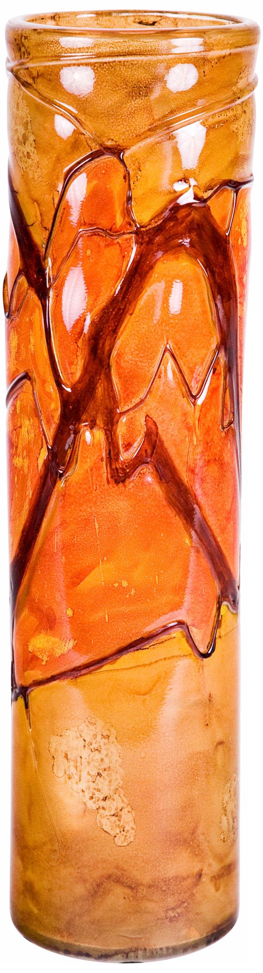 Sunburst Hand-Blown Recycled Glass Cylinder