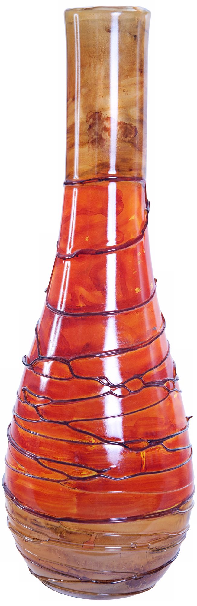 Sunburst Tall Hand-Blown Recycled Glass Bottle