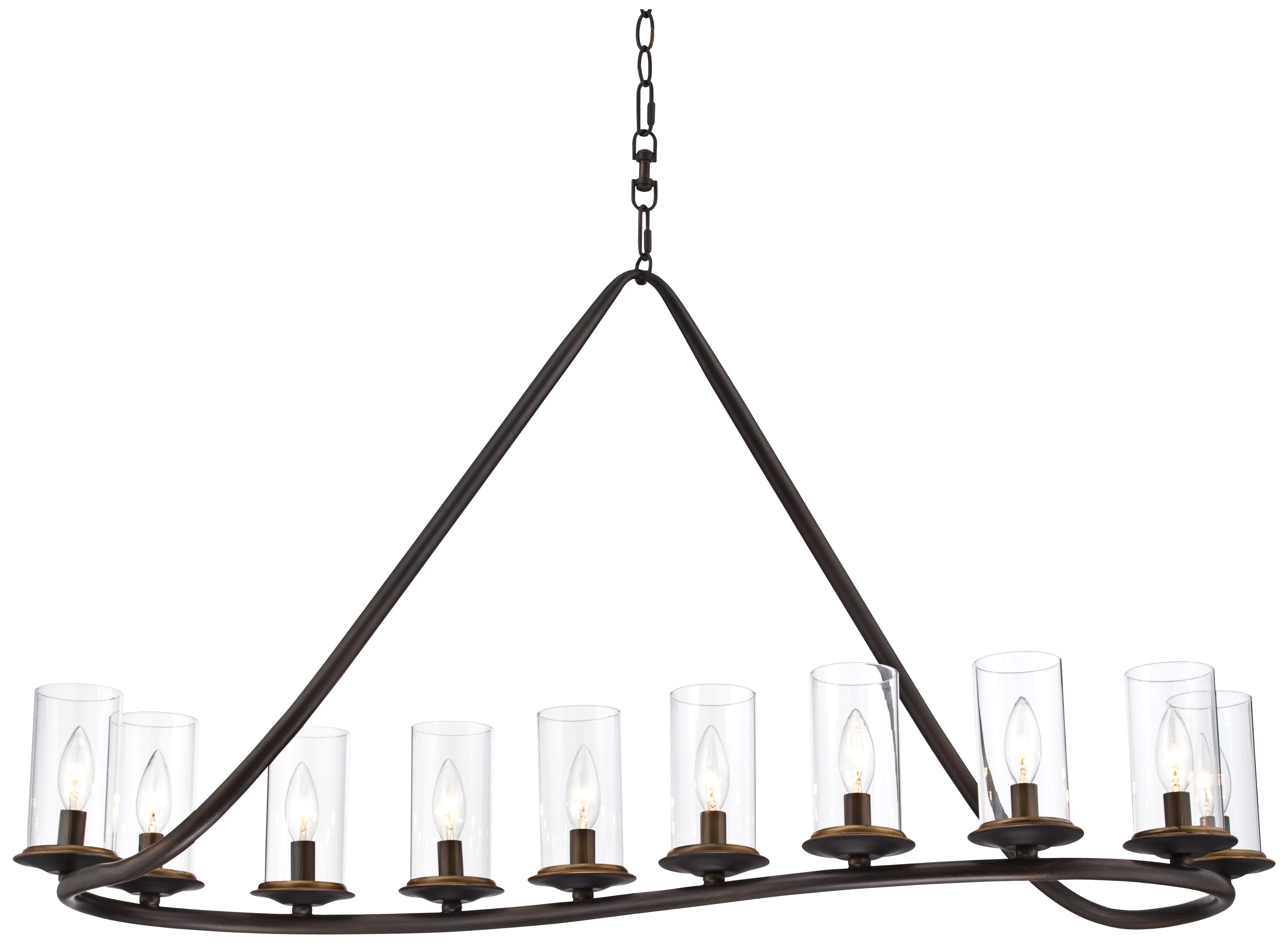 Heritage 44" Wide Bronze and Glass Chandelier