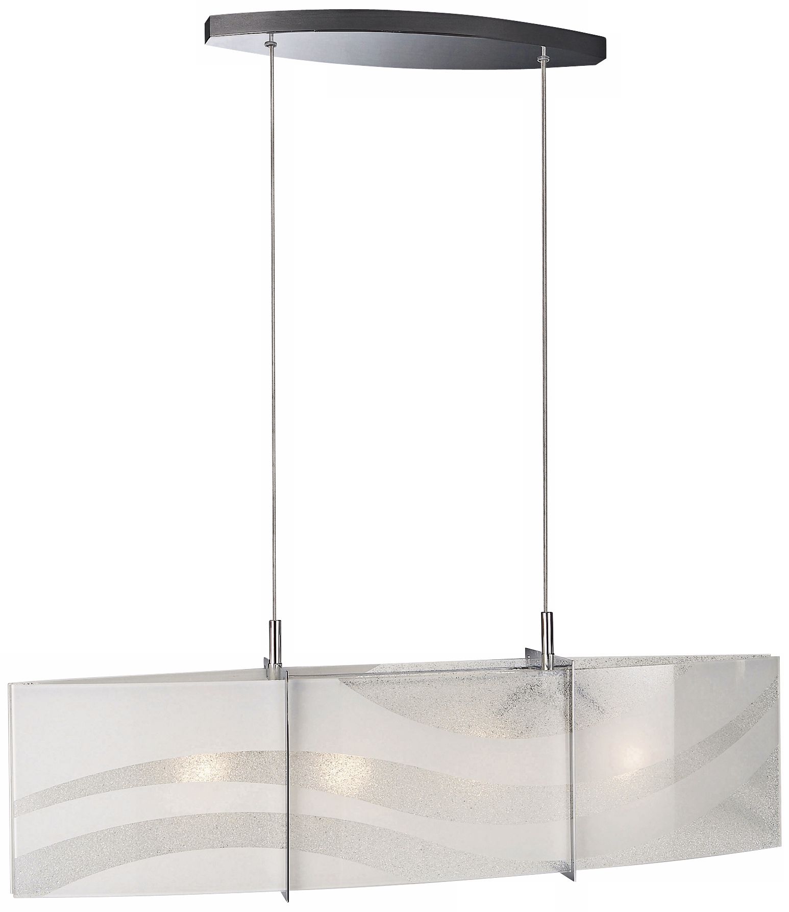 Forecast Wave 35 1/2"W Etched Glass Chrome Pendant Light
