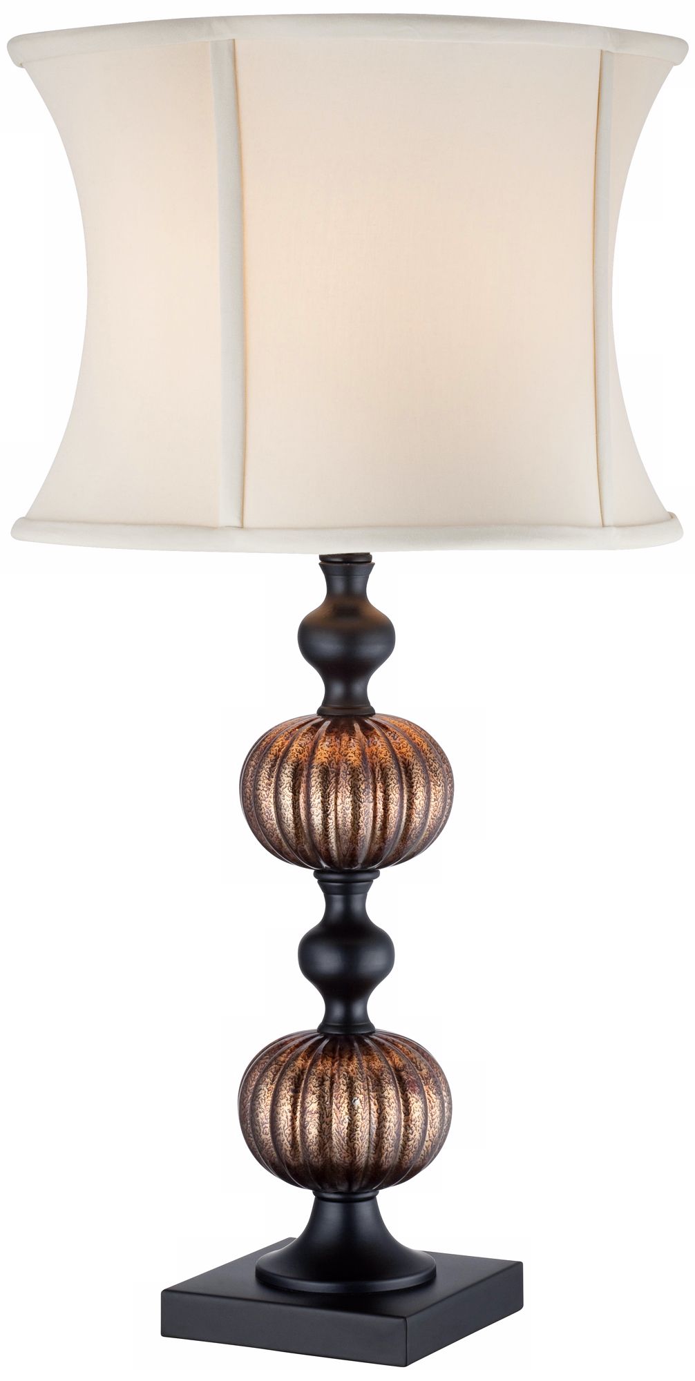 Possini Fluted Gold and Black Table Lamp
