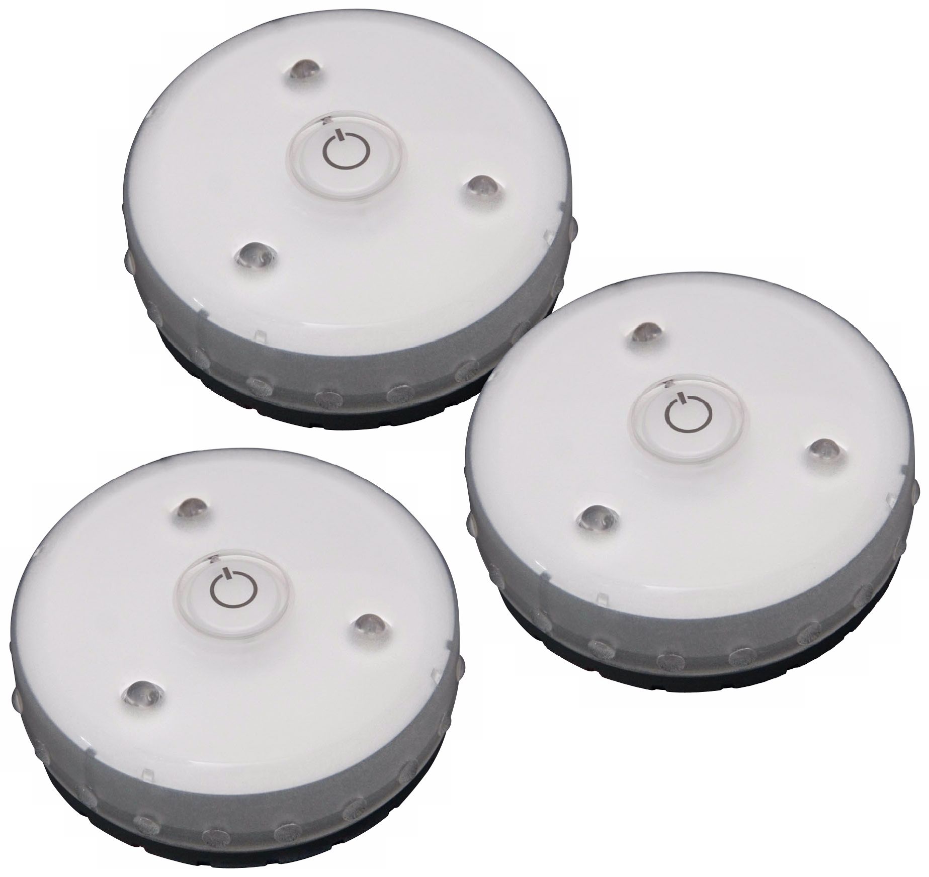 Set of 3 White Battery Powered LED Micro Puck Lights