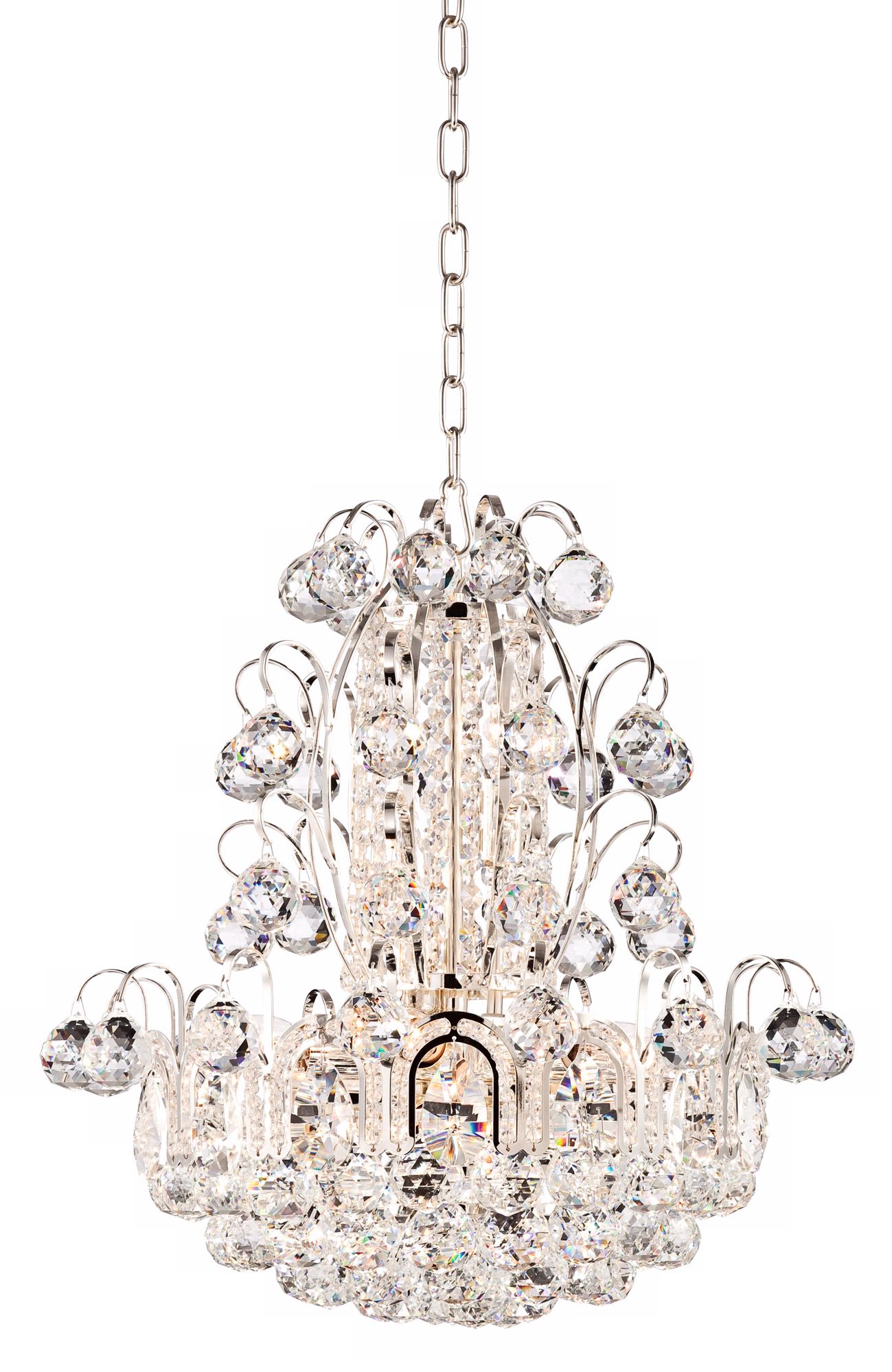 Phoebe 17 1/2" Wide Silver and Crystal Chandelier