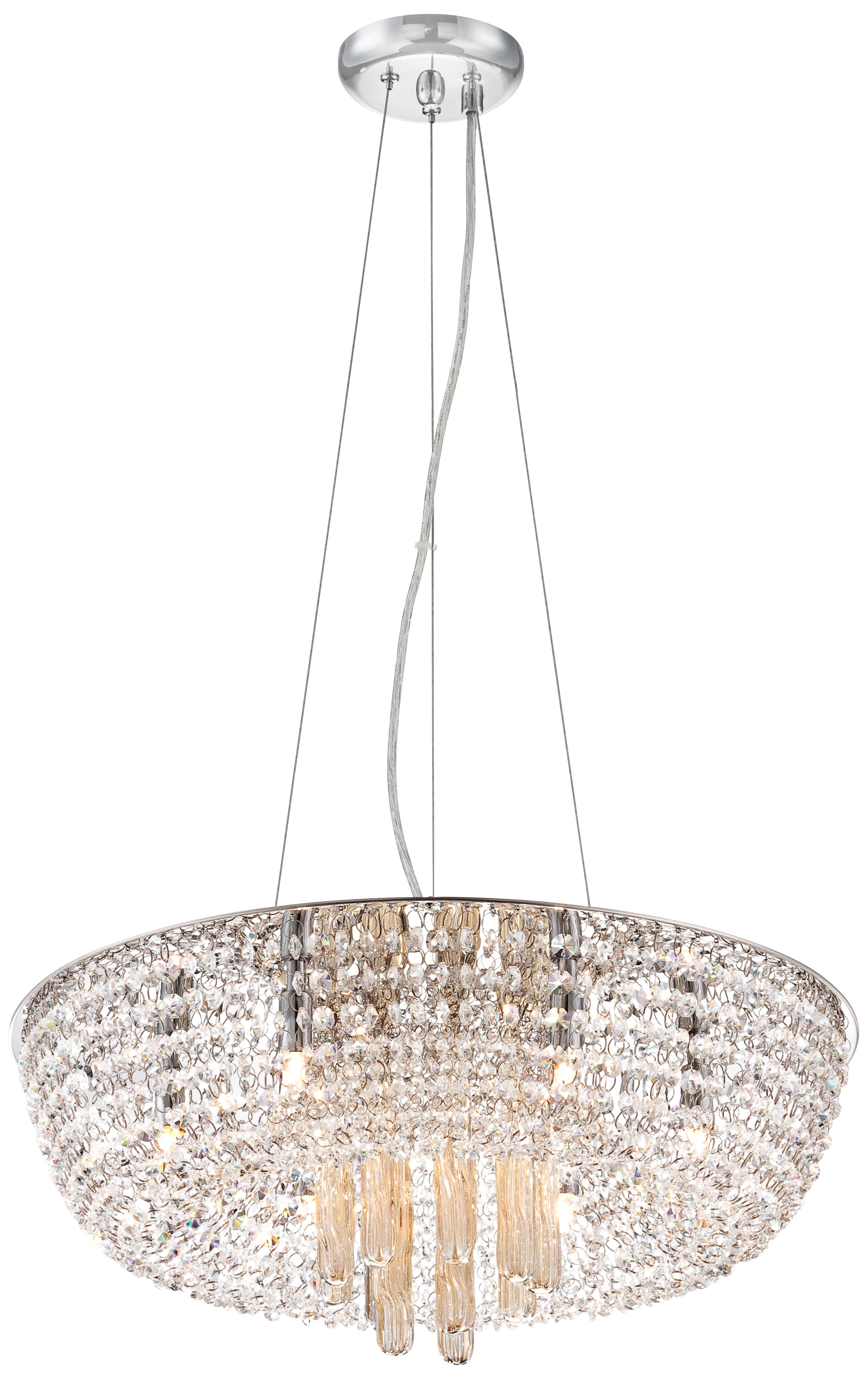 Creel 20 1/4" Wide Chrome and Crystal Pendant Light