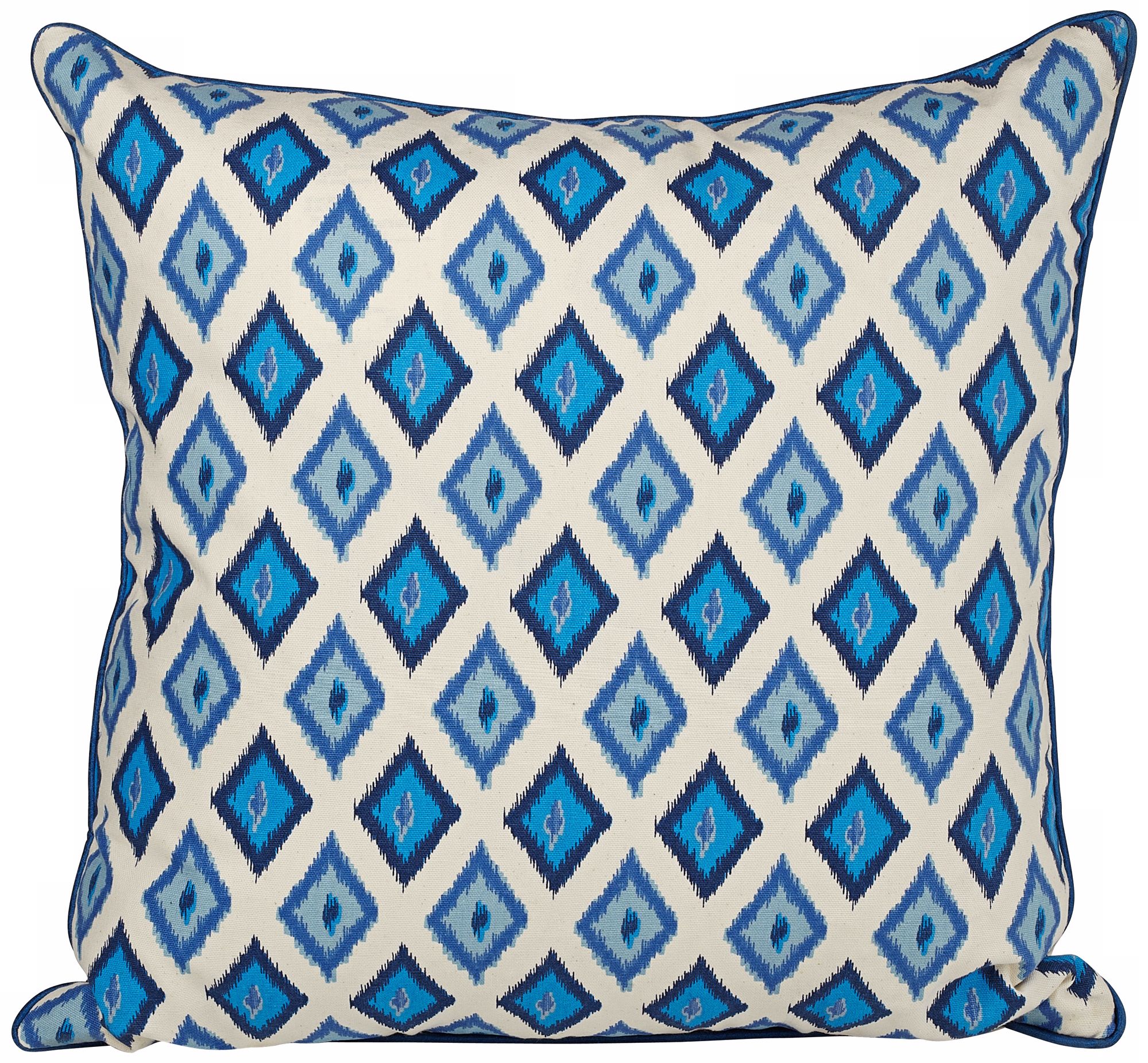 Kite 20" Square Blue Ikat Throw Pillow