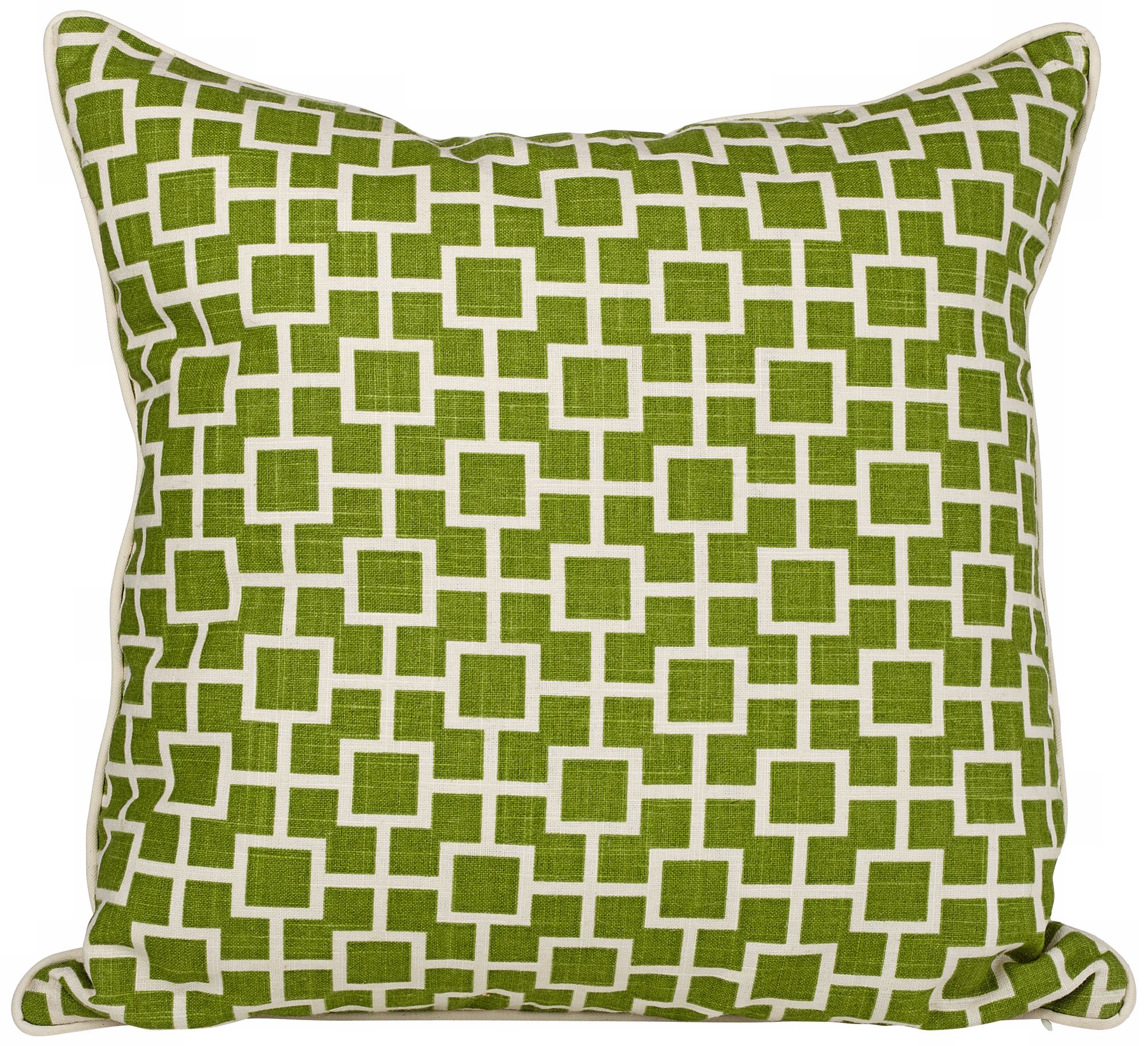 Cube 20" Square Green Throw Pillow