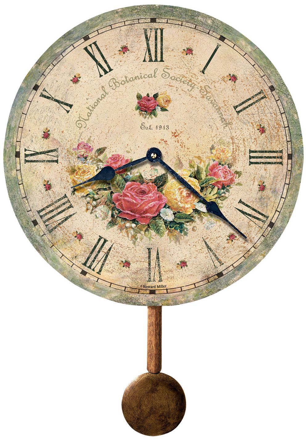 Savannah 13" High Botanical Wall Clock