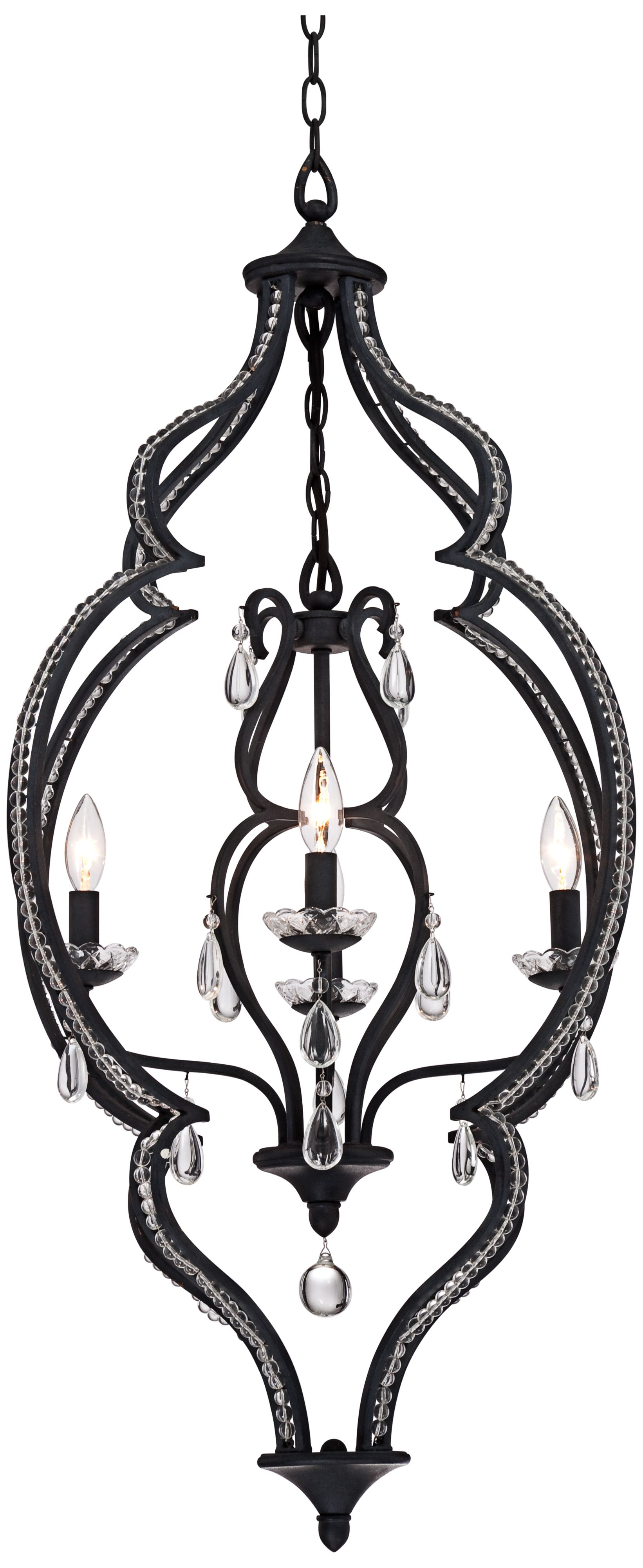 Morgana 25" Wide Black and Glass Chandelier