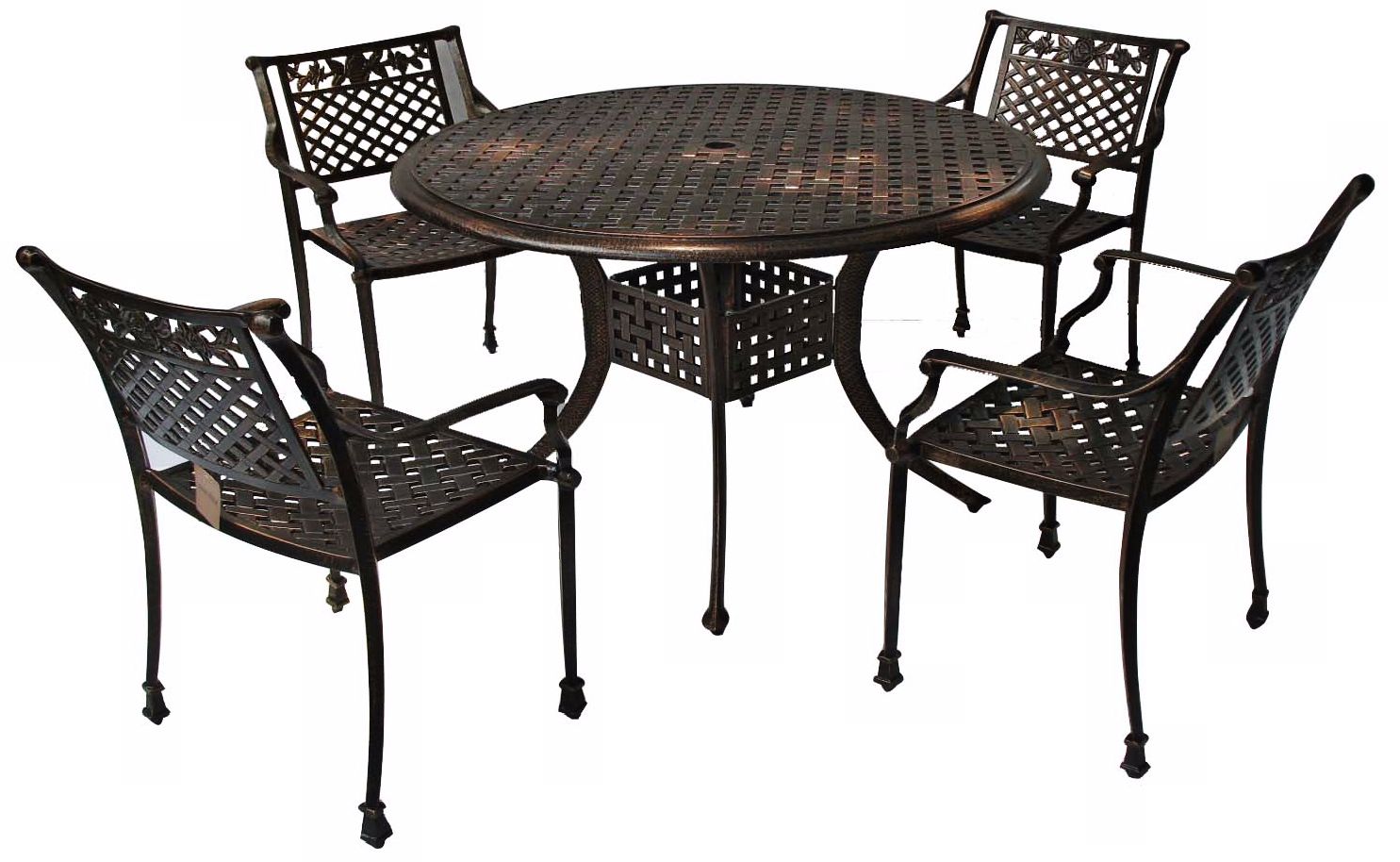 Sebastian 5-Piece Outdoor Copper Table and Chairs Set