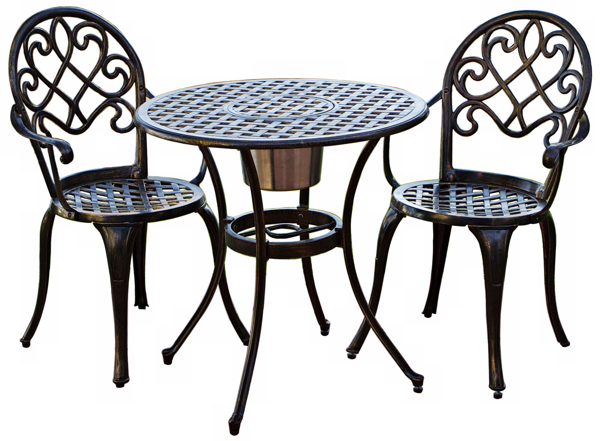 Angeles 3-Piece Cast Aluminum Outdoor Bistro Set