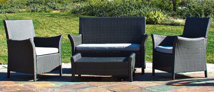 Oahu 4-Piece Gray Wicker Outdoor Sofa Set